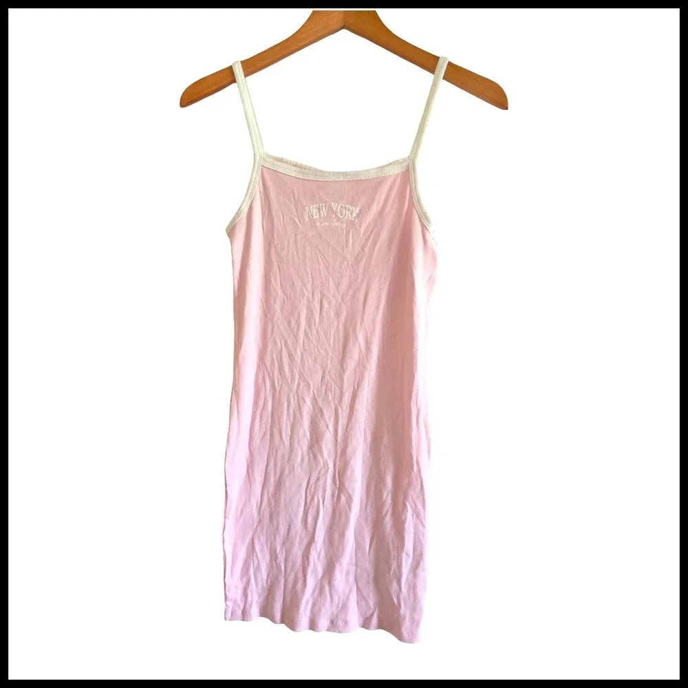 HM Kids Pink New York‎ Long Island Ribbed Cami Mini Dress Size 16 18 Years